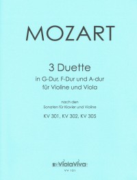 VV 101 • MOZART - Three Duets, for Violine and Viola
