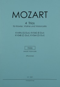 VV 301 • MOZART - 4 piano trios, ES Va instead of Vc
