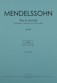 VV 305 • MENDELSSOHN - Piano trio in d-min, Va inst. of Vc